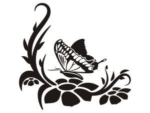 Флорална композиция с пеперуда 3102