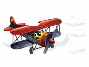 Самолет с облаци
