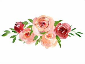 Букет Рози - стикер с ефект на акварелна рисунка