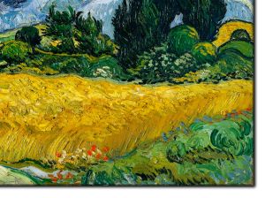 Житно поле с кипариси, Винсент ван Гог - репродукция