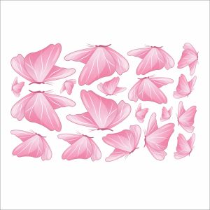 Розови пеперуди - комплект 19 бр.