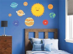 Слънце и планети - комплект стикери за декорация