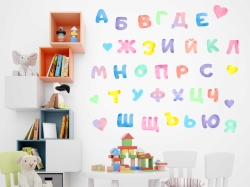 Българската азбука в пастелни цветове
