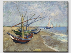 Рибарски лодки на плажа,  Винсент Ван Гог - репродукция