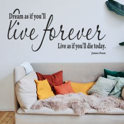 Dream... цитат от Джеймс Дийн - стикер за декорация
