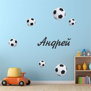 Име на дете и футболни топки 6 бр.- комплект