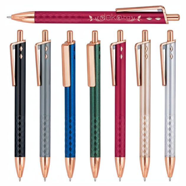 Метализирани пластмасови химикалки с печат на вашето лого или текст 