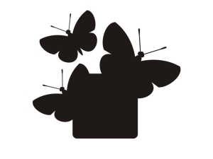 Орнамент с пеперуди за ключ/контакт за стена (комплект 4 бр.)