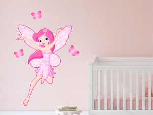 Детски стикер за стена Розова фея