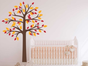 Детски стикер за декорация на стена с дърво