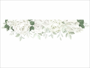 Бели рози - стикер за стена в бохемски стил