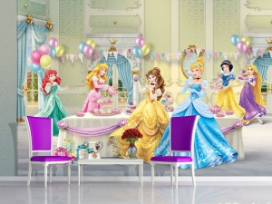 Детски фототапет Disney Принцеси празненство - 360х254см