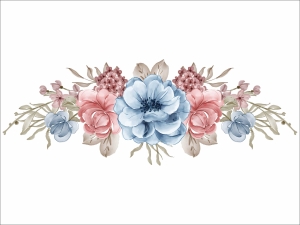 Букет цветя - стикер с ефект на акварелна рисунка