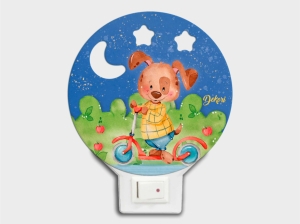 Детска нощна лампа с LED осветление - КУЧЕНЦЕ С ТРОТИНЕТКА