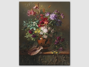 Картина Натюрморт с цветя в гръцка ваза, Георгиус Якобус Йоханес ван Ос - репродукция