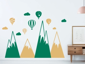 Планини с балони и облаци - комплект