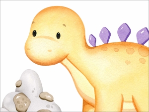 Динозаври - стикер за стена с ефект на акварелна рисунка
