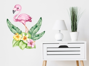 Фламинго - стикер за стена с ефект на акварелна рисунка