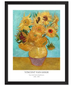 Принт Ваза с дванадесет слънчогледа, Винсент ван Гог - репродукция