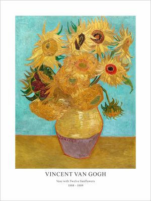 Принт Ваза с дванадесет слънчогледа, Винсент ван Гог - репродукция