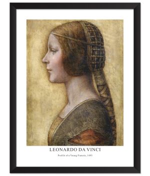 Принт Profile of a Young Fiancée, Леонардо да Винчи - репродукция