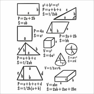 Геометрични фигури с формули - Математика