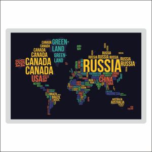 Карта на света - самозалепващ плакат