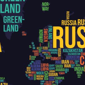 Карта на света - самозалепващ плакат