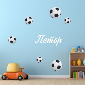Име на дете и футболни топки 6 бр.- комплект